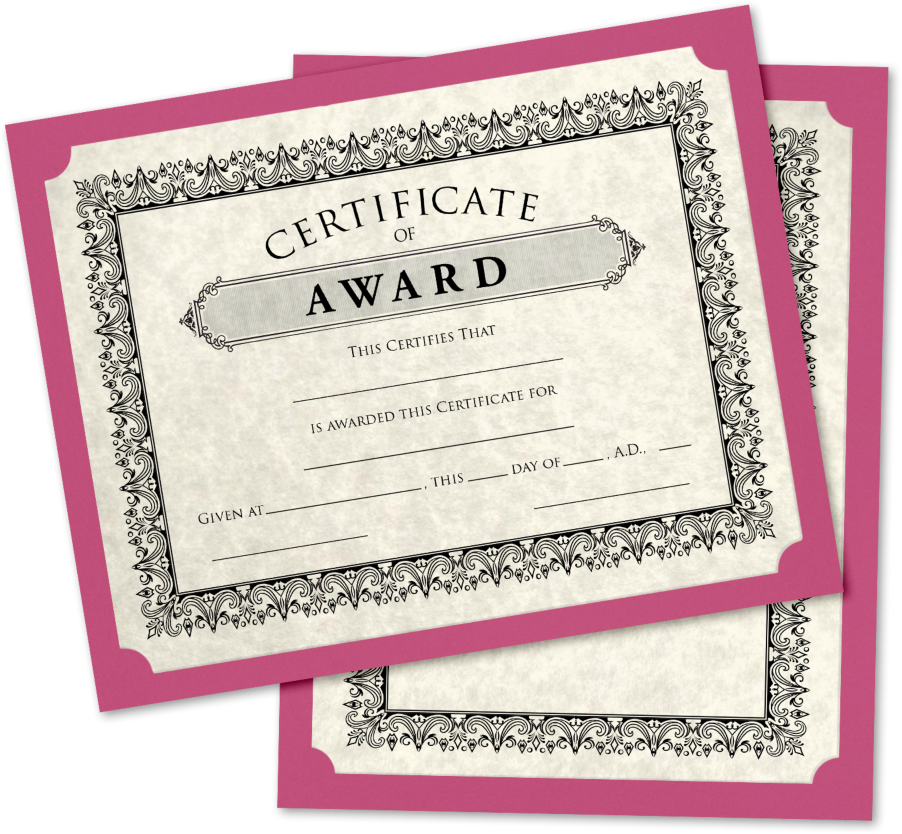 Magenta 100lb 9 1/2 x 12 Single Certificate Holders