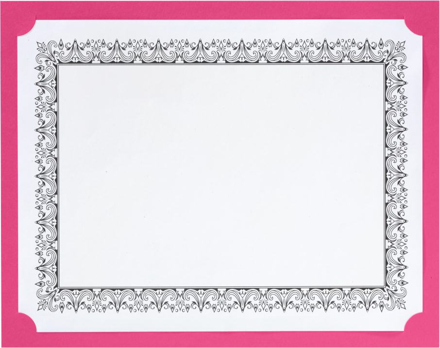 Magenta 100lb 9 1/2 x 12 Single Certificate Holders
