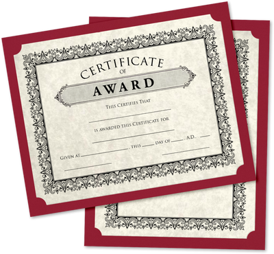 Garnet Red 100lb 9 1/2 x 12 Single Certificate Holders