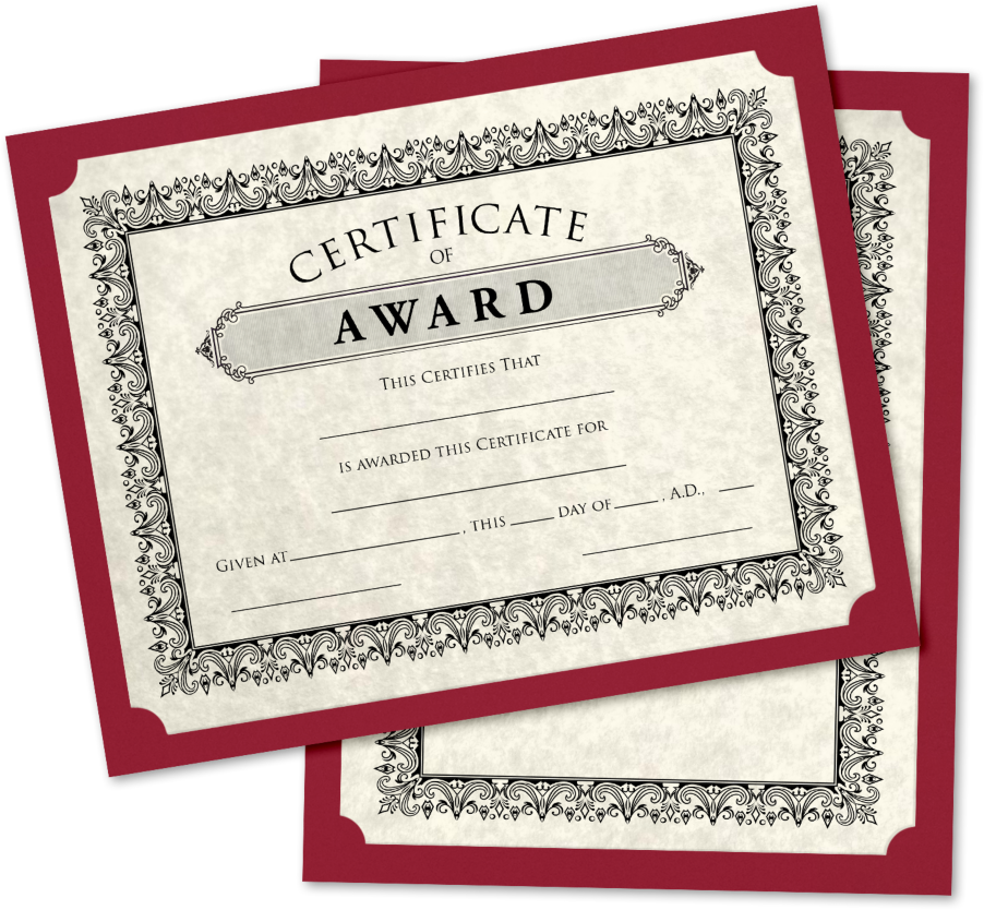 Garnet Red 100lb 9 1/2 x 12 Single Certificate Holders