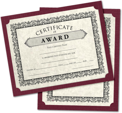 Burgundy Linen 100lb 9 1/2 x 12 Single Certificate Holders