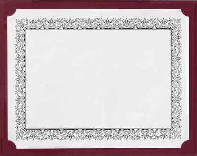 Burgundy Linen 100lb 9 1/2 x 12 Single Certificate Holders