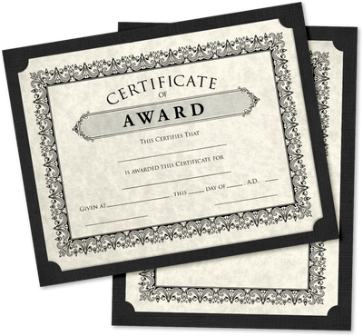 Black Linen 100lb 9 1/2 x 12 Single Certificate Holders