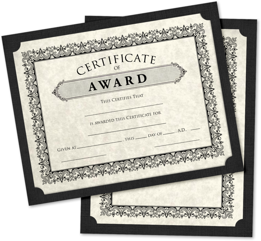 Black Linen 100lb 9 1/2 x 12 Single Certificate Holders