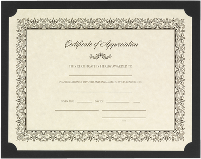 Black Linen 100lb 9 1/2 x 12 Single Certificate Holders