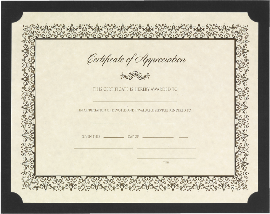 Black Linen 100lb 9 1/2 x 12 Single Certificate Holders