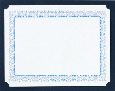 Blue Linen 100lb 9 1/2 x 12 Single Certificate Holders
