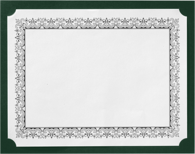 Green Linen 100lb 9 1/2 x 12 Single Certificate Holders