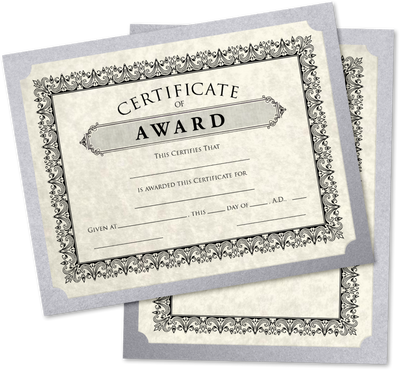 Silver Metallic 100lb 9 1/2 x 12 Single Certificate Holders