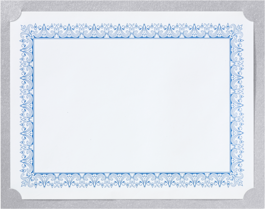 Silver Metallic 100lb 9 1/2 x 12 Single Certificate Holders