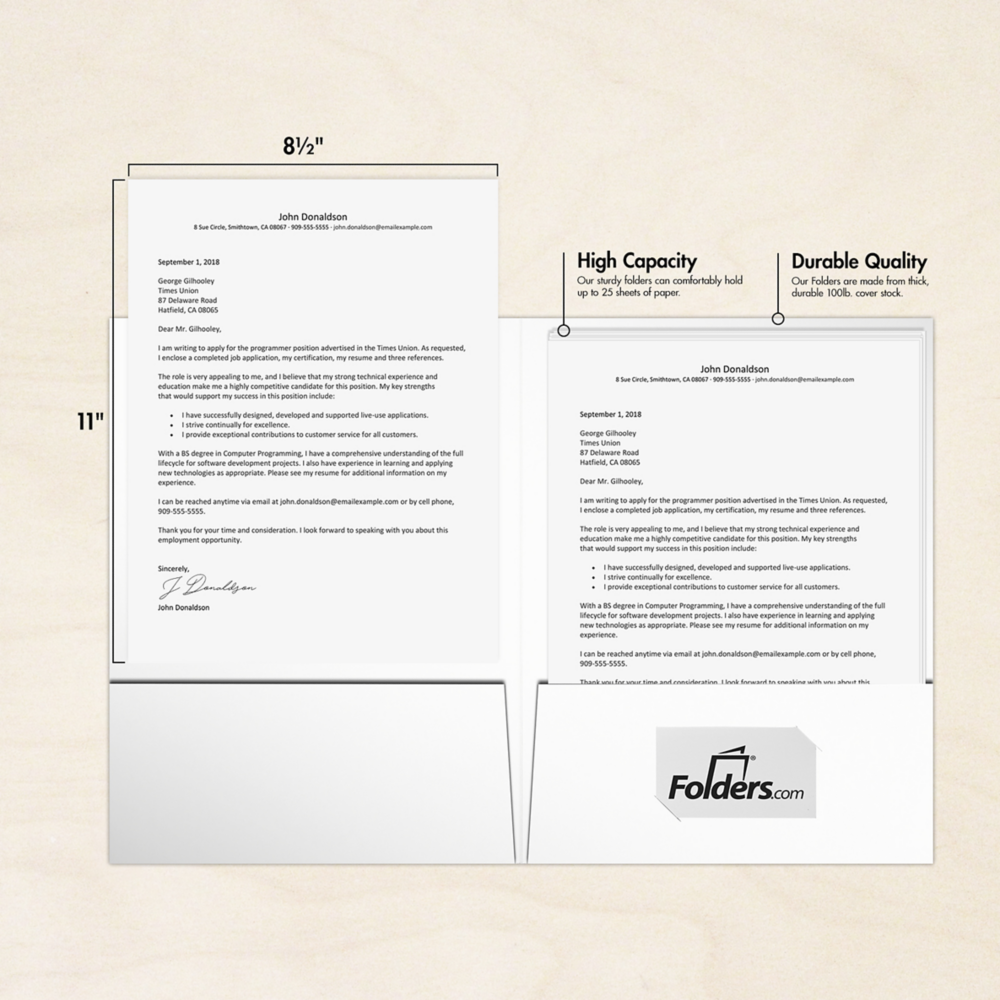 White 9 x 12 Smooth Folders