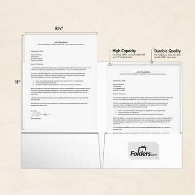 White 9 x 12 Smooth Folders