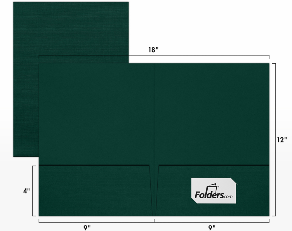 Dark Green Linen 9 x 12 Folders