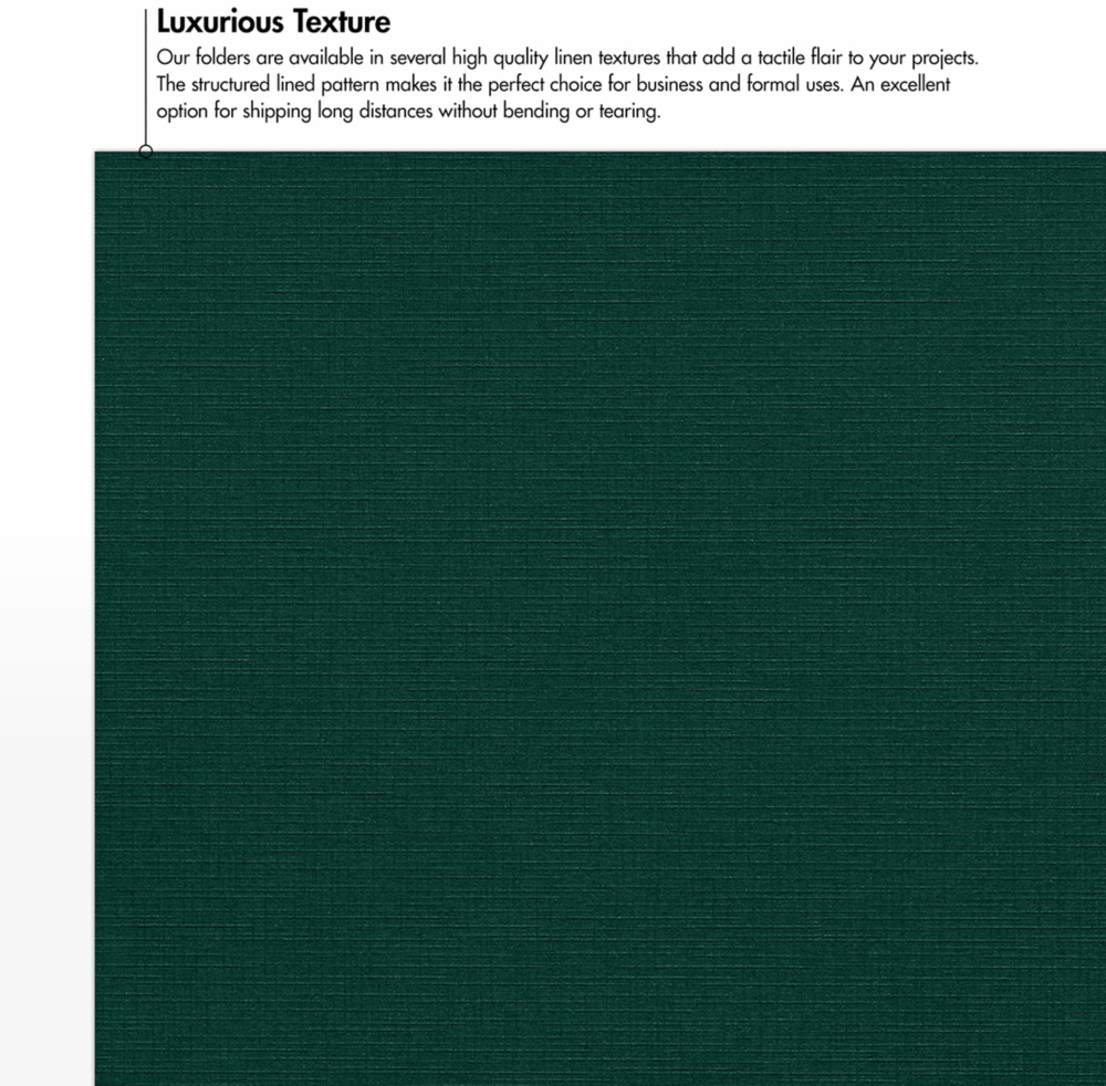 Dark Green Linen 9 x 12 Folders