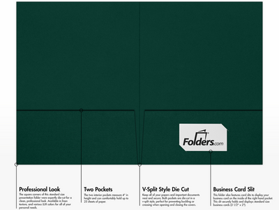 Dark Green Linen 9 x 12 Folders