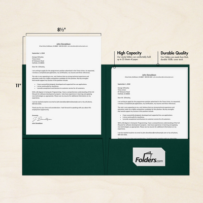 Dark Green Linen 9 x 12 Folders