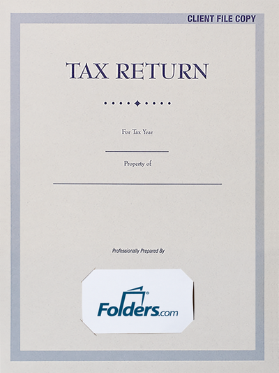 Natural White with Tax Return 9 x 12 Presentation Folders with Front Card Slits