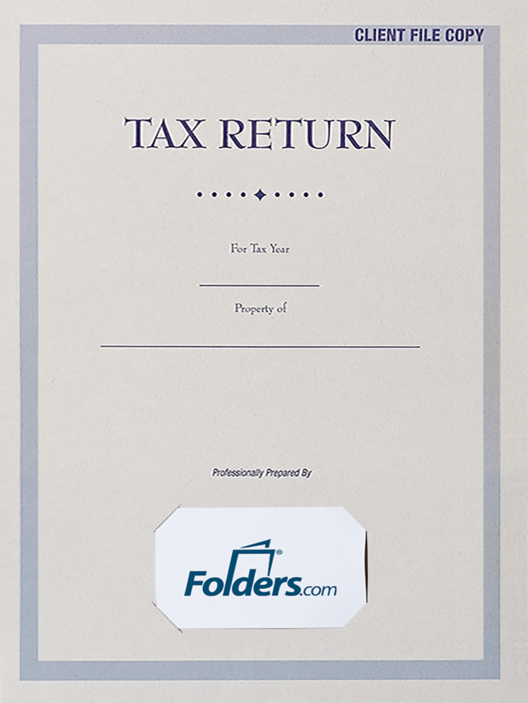 Natural White with Tax Return 9 x 12 Presentation Folders with Front Card Slits