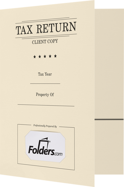 Natural Tax Return 9 x 12 Presentation Folders with Front Card Slits