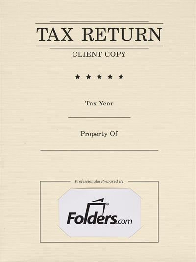 Natural Tax Return 9 x 12 Presentation Folders with Front Card Slits