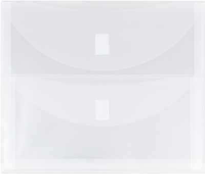 Clear 2 Pocket Booklet VELCRO Brand Closure Plastic Envelope