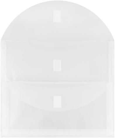 Clear 2 Pocket Booklet VELCRO Brand Closure Plastic Envelope
