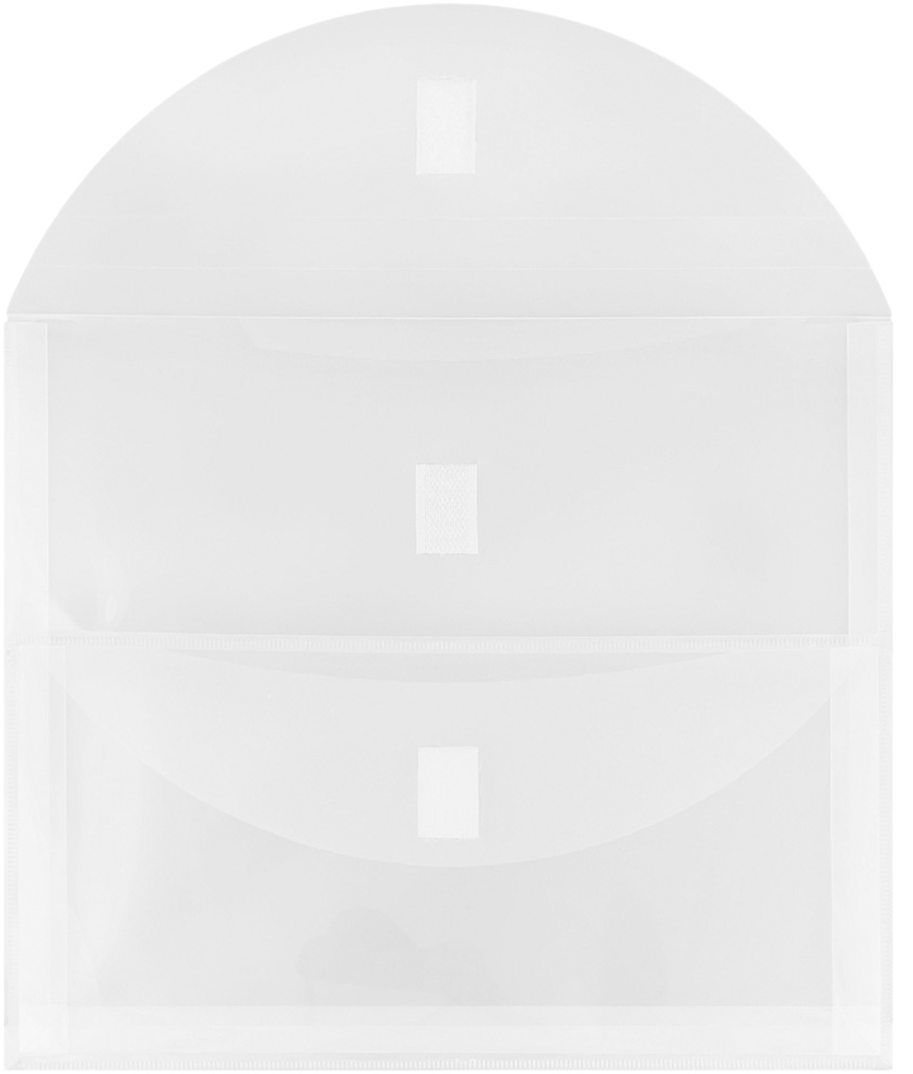 Clear 2 Pocket Booklet VELCRO Brand Closure Plastic Envelope