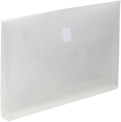 Clear 3 Pocket Booklet VELCRO Brand Closure Plastic Envelope