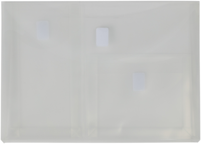 Clear 3 Pocket Booklet VELCRO Brand Closure Plastic Envelope