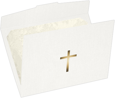 White Linen with Gold Foil Cross 6 1/2 x 9 1/2 Certificate Holders