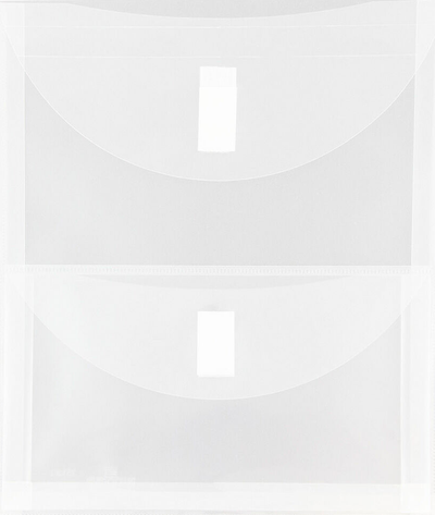 Clear 2 Pocket Open End VELCRO Brand Closure Plastic Envelope