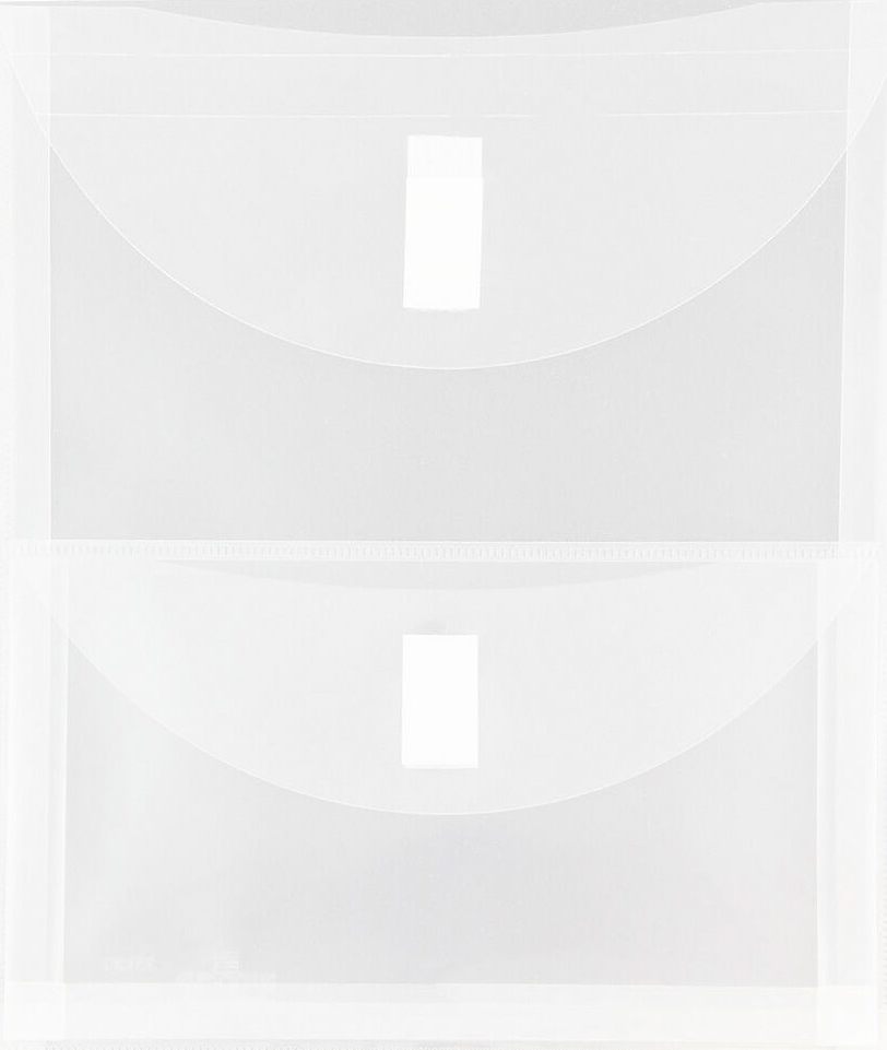 Clear 2 Pocket Open End VELCRO Brand Closure Plastic Envelope