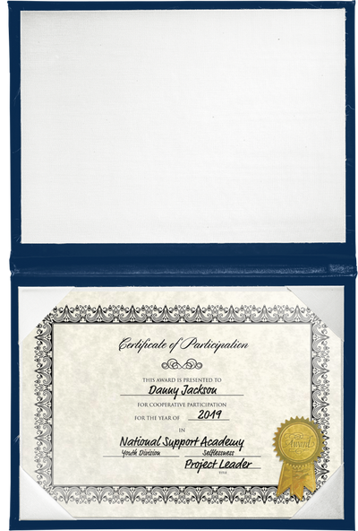 11 1/2 x 14 1/2 Landscape Padded Diploma Covers (Holds 11 x 14 Document) - Royal Blue