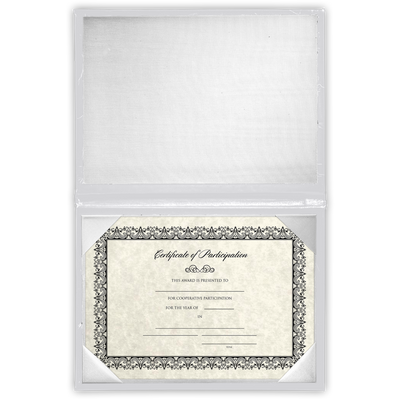 11 1/2 x 14 1/2 Landscape Padded Diploma Covers (Holds 11 x 14 Document) - White