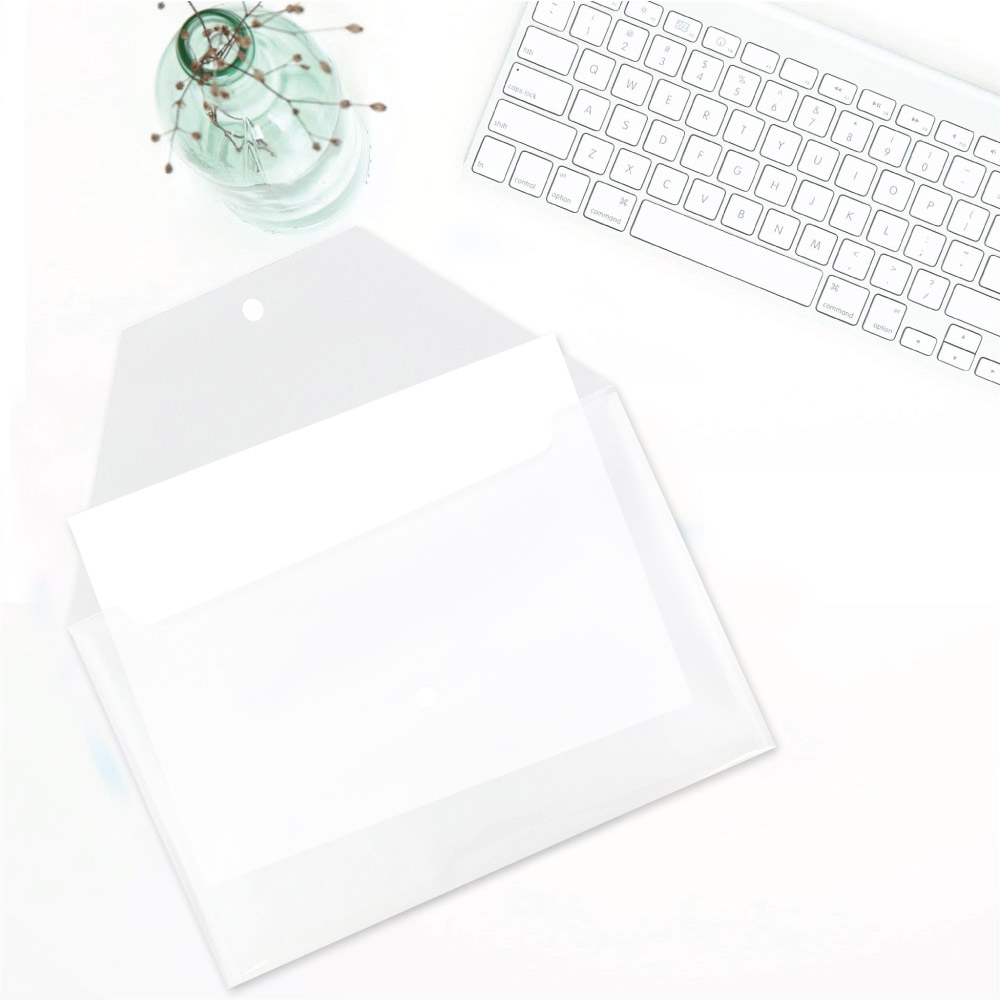 Clear Legal Booklet Plastic Envelopes (9 3/4 x 14 1/2) with Snap Closure