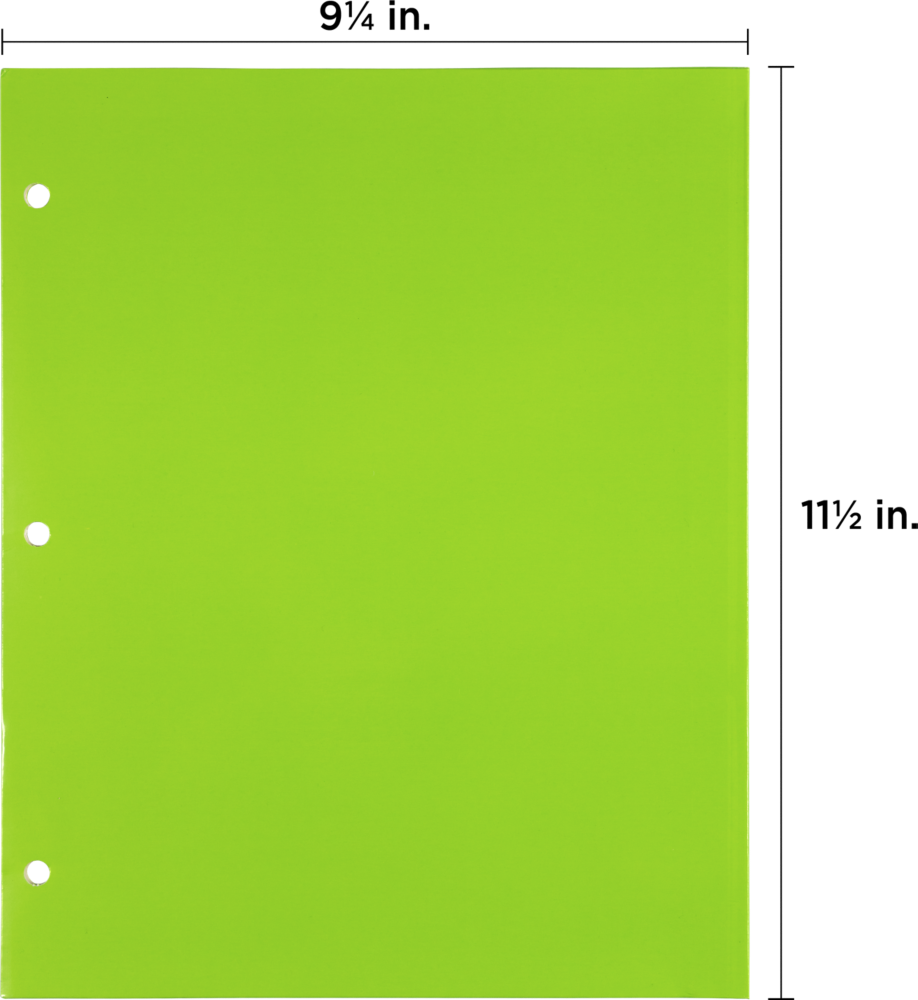 Assorted Fashion 9 x 12 Glossy 3 Hole Punch Folders - 6 Pack