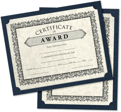 Nautical Navy Blue Linen 9 1/2 x 12 Single Certificate Holders