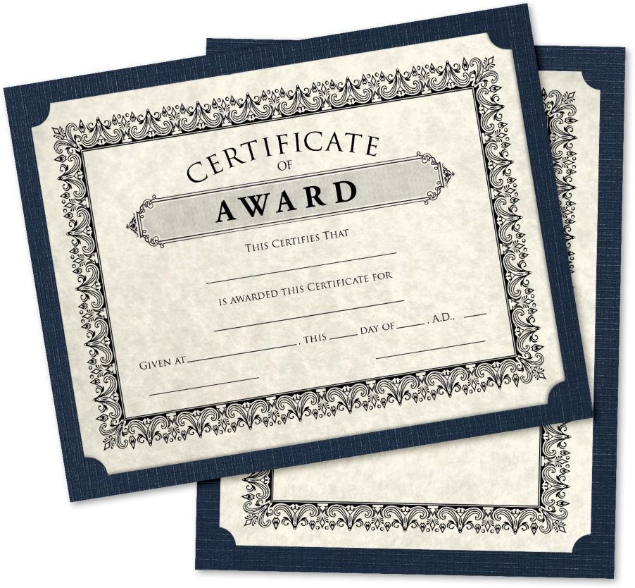 Nautical Navy Blue Linen 9 1/2 x 12 Single Certificate Holders