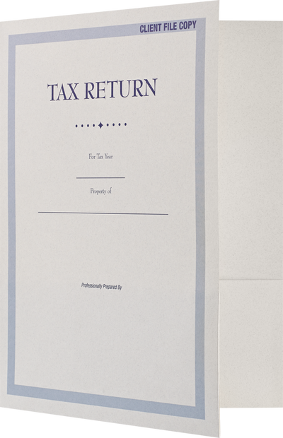 Natural Tax Return with Border 9 x 12 Presentation Folders