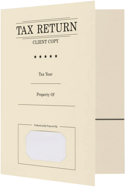 Natural Tax Return 9 x 12 Presentation Folders with Front Card Slits