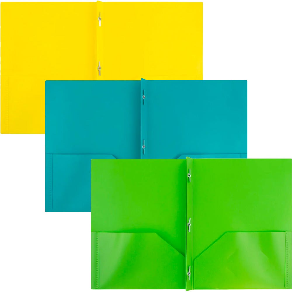 Medium Weight Poly Folders with Fasteners