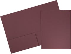 9 x 12 Matte Cardstock Presentation Folders - Burgundy Red