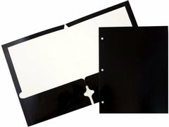 Black Glossy 3 Hole Punch Folders