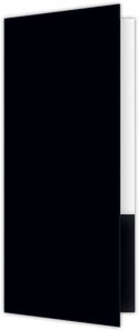 Black Semi-Gloss 14pt C1S  4 x 9 Mini Two Pocket Folders with 4 Inch Pockets