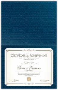 Both Landscape and Portrait 9.5 x 12.25 Certificate Holder Certificate Covers & Holders - with Backing Board - Blazer Blue Grandee 80#