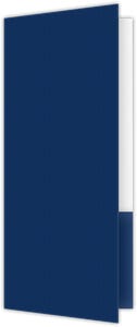 Navy Semi-Gloss 14pt C1S  4 x 9 Mini Two Pocket Folders with 4 Inch Pockets