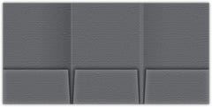 Mini 5.8125 x 8.75 Tripanel Folders - Half Size Tripanel Folder with Three 3 inch tall right pockets with a .125" double score spine between left and center panel Center pocket is unglued - Charcoal Gray Grandee 80#