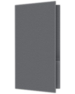 4 x 9 Two Pocket Presentation Folders - 3 Inch Angled Pocket - Charcoal Gray Grandee 80#