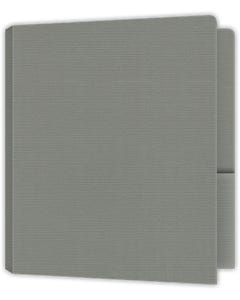 9 x 12 Two Pocket Capacity Folders - 4.25 inch - 0.5 inch Doublescore spine - Sterling Gray Linen 100#
