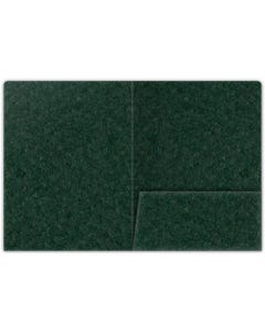 Hunter Green Felt 9 x 12 Presentation Folders with One Pocket - Square Pocket Corners - 80#